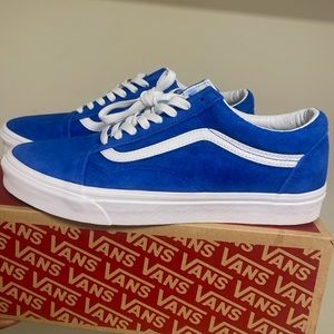 Van's Men's Blue Pig Suede Old Skool Shoes